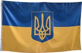 Trasal - vlag Oekraïne met wapen - 150x90cm