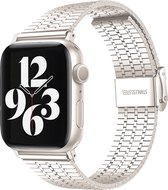 MY PROTECT - Luxe Metalen Correa Bandje Geschikt Voor Apple Watch 38mm - 40mm - 41mm - Starlight