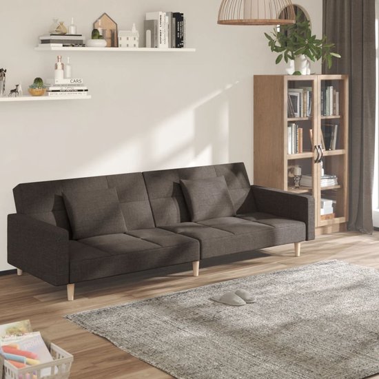 The Living Store Slaapbank Bruin - 220x84.5x69 cm - Verstelbare Rugleuning