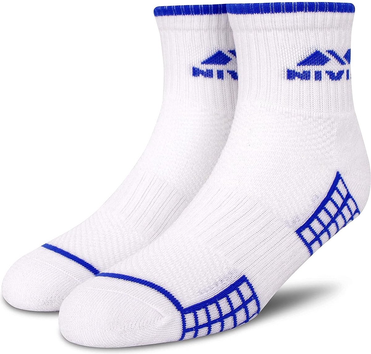 Nivia Club Sport Sokken (White) | Material: Polyester | Ankle Length | Stretchable | Breathable | Comfortable | Soccer Socks | Sports Socks