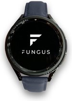 Fungus - Bracelet Smartwatch - Convient pour Samsung Galaxy Watch 6 (incl. Classic), Watch 5 (incl. Pro), Watch 4, Watch 3 41mm, Active 2 - Watch 20mm - Cuir - Blauw, boucle noire