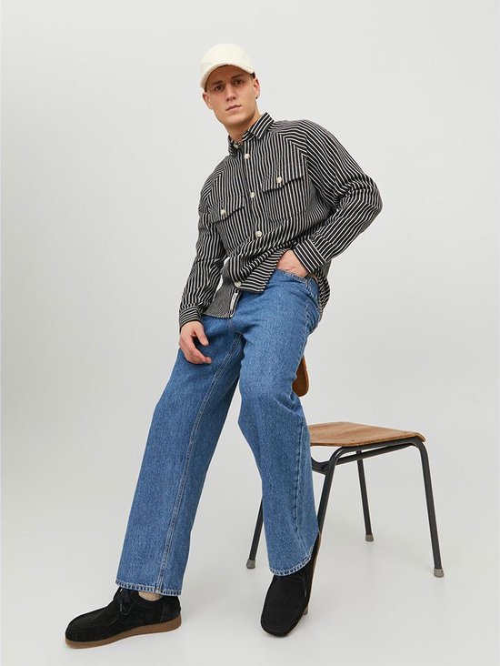 JACK & JONES Heren Jeans JJIALEX JJORIGINAL SBD 306 - Baggy Fit - Black Denim, zwart denim, 29W / 32L
