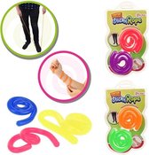 Toi Toys - Fidget - Stretchy - Sticky Rope - Slijm - Touw - Uitrekbaar - 2 Meter - Monkey Noodle - Super Flexibel - Draai en Stretch - Trekken - Plakken - Kinderen - 2 Stuks in 1 Verpakking - 6 Kleuren - Spelen - Cadeau - Schoencadeau