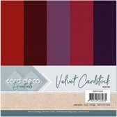 Card Deco Essentials - Velvet, Velours, Fluweel en zelfklevend Karton Red/Pink