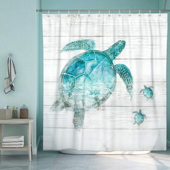 ASDCXZ Douchegordijn Palmen Strand 90 x 180 cm, Zomer