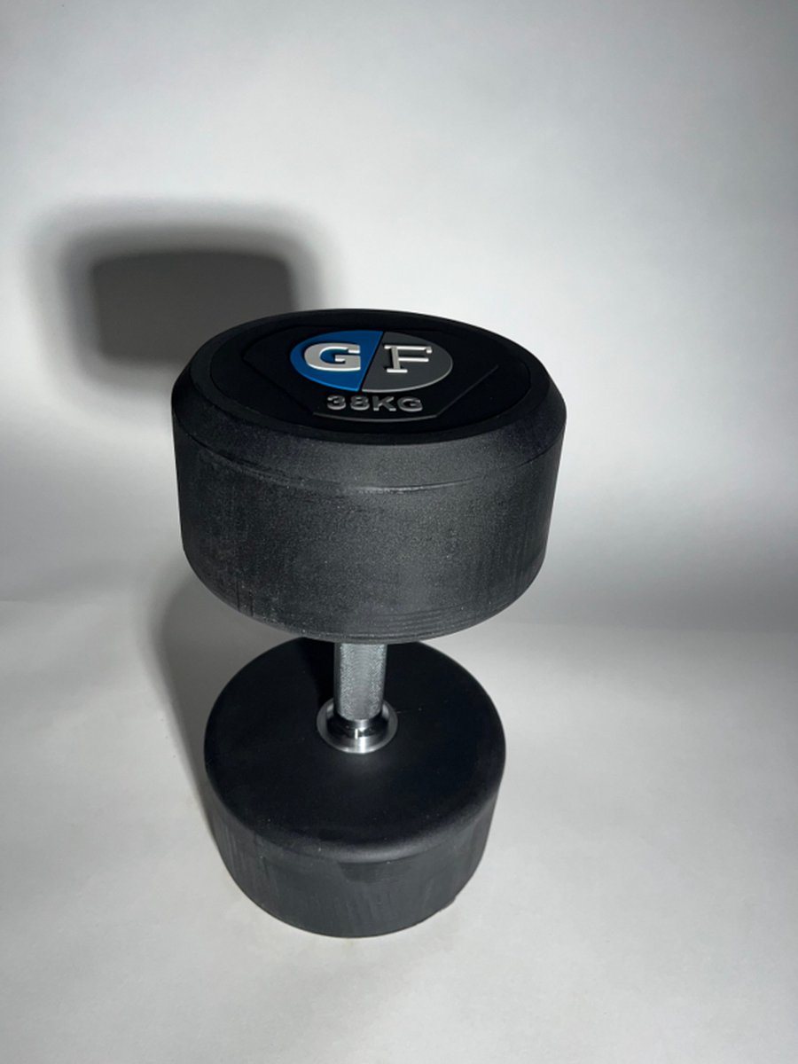 GearFitness - Round rubber dumbbell 38kg