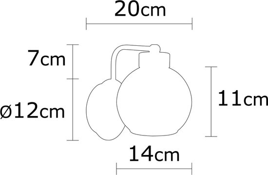 Noor Wandlamp | Metalen Behuizing | 14 cm Diameter | Zwart
