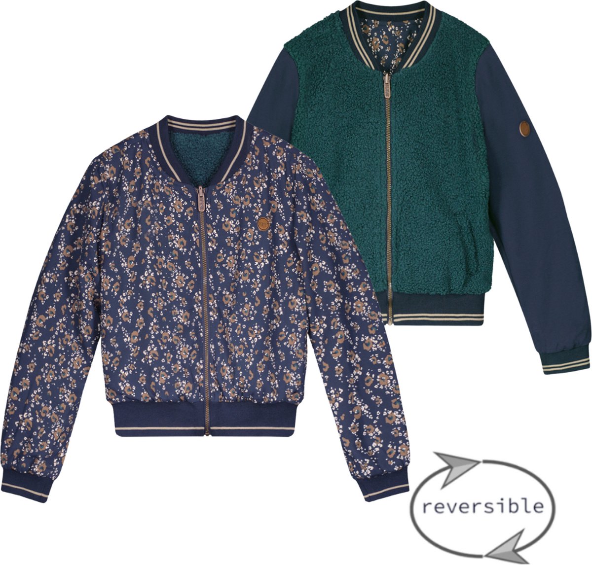 NoBell Meisjes jasje reversibel - Donka - Navy blauw