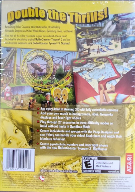 Rollercoaster tycoon 3 GOLD incl. rollercoaster 3 Soaked ( import