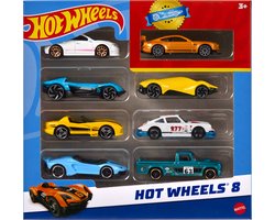 Hot Wheels - Basisset van 8 Auto's en Trucks - Schaal 1:64 - Speelgoedvoertuig