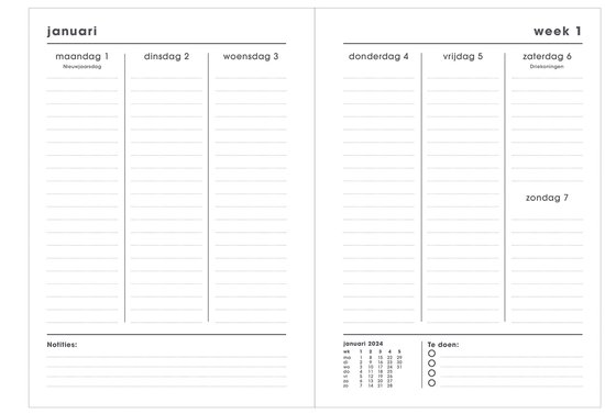 KOCHDIALOG Agenda semainier 2026, format A4, vue d'ensemble de la KOCHDIALOG Agenda semainier 2026, format A4, vue d'ensemble de la