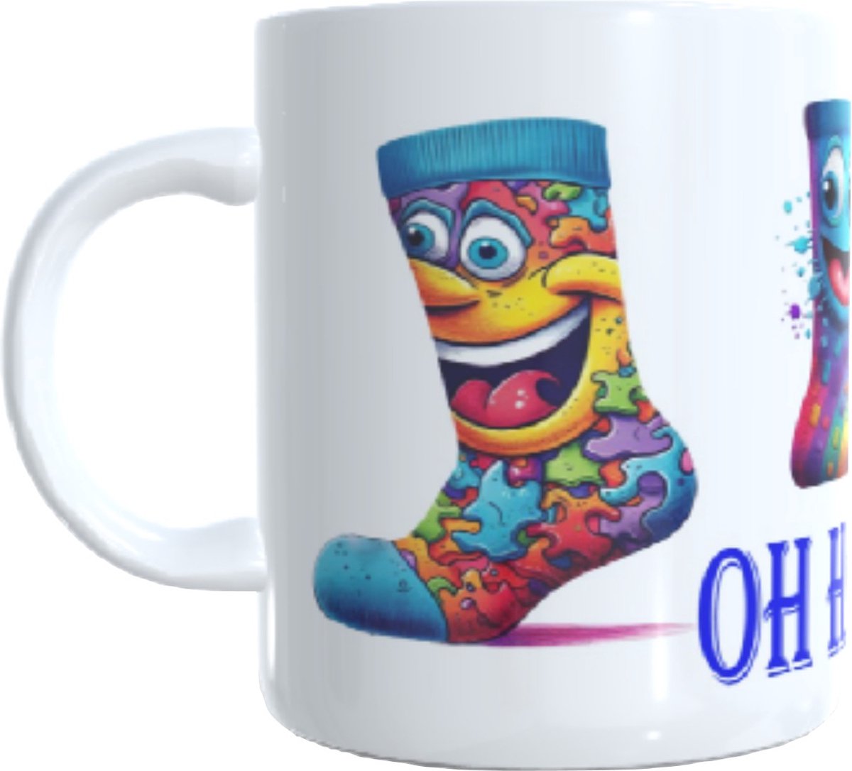 Koffie beker - thee mok - vrolijk sokken - goedemorgen - happy day - geschenk