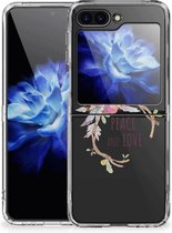Telefoonhoesje Geschikt voor Samsung Galaxy Z Flip 5 TPU Siliconen Hoesje Boho Text