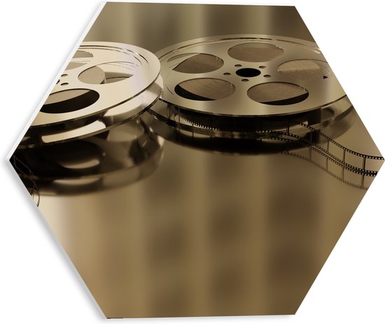 PVC Schuimplaat Hexagon - Ouderwetse Filmrolletjes - 30x26.1 cm Foto op Hexagon (Met Ophangsysteem)