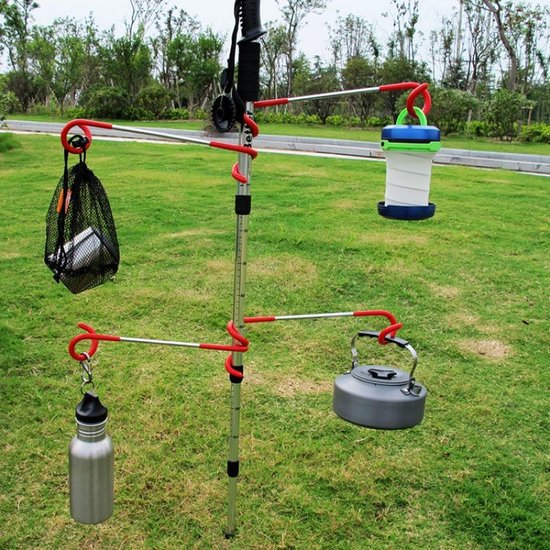Eyoulife 6 stuks campinglantaarnhouders, antislip, dubbele kop, S-vorm