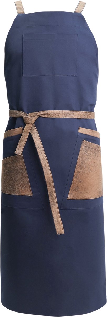 Pavelinni | Kopenhagen | Halter Crossbody Schort | Keukenschort | Horeca Schort | Blauw