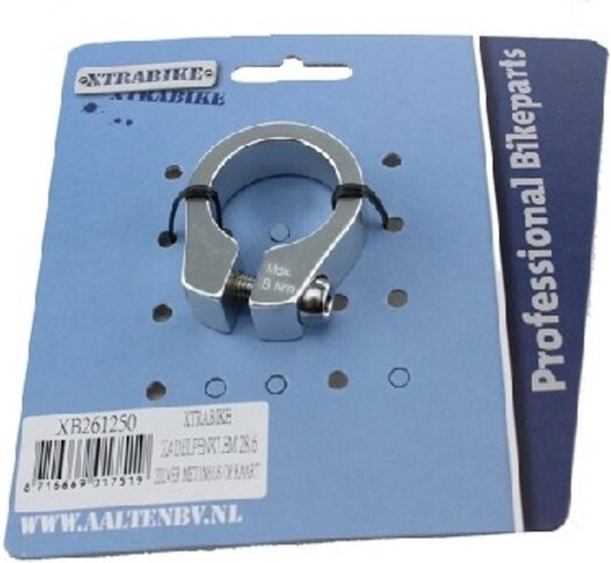 Xtrabike zadelpenklem 28.6 zilver