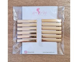 Haar in Stijl® | 12 stuks Goud Extra Sterke Metalen haarclips met tanden voor dik haar | Krokodillen haarklem | Styling haar tools klem | Beauty Salon