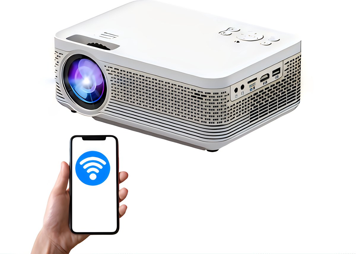 CB-Goods Beamer - Mini Beamer - Streamen Vanaf Je Telefoon Met Wifi - Mini Projector - HDMI - Youtube - Ingebouwde Speaker - Full HD - IOS & Android - 1280 x 720