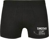 Timothy, je hebt niet de leukste persoonlijkheid, maar dit helpt wel Heren Boxershort - relatie - vriend - onderbroek - grappig