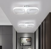 LuxiLamps - Moderne Plafondlamp - Vierkant LED - Kroonluchter - Gangpad Lamp - Verlichting - 35 cm - Wit - Plafonniére - 22W