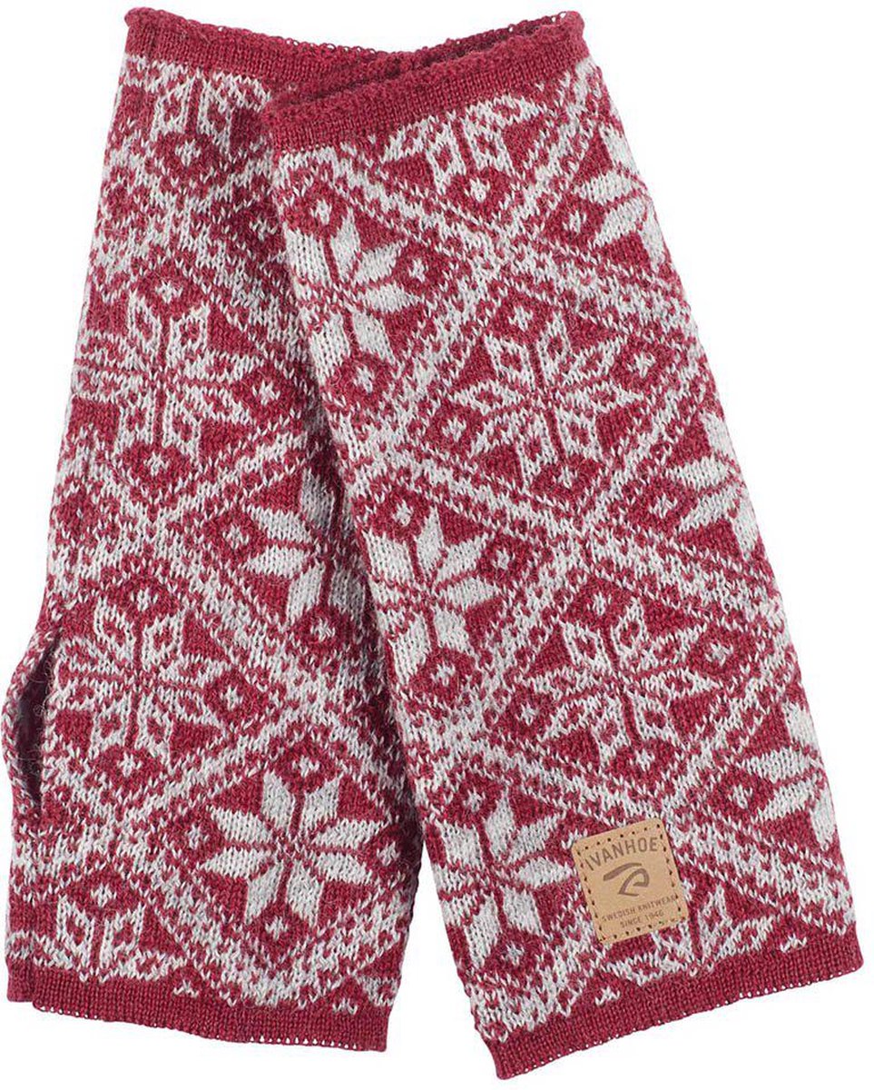 Goedkoopste Ivanhoe gebreide handwarmer van wol Freya Deep Red - One Size - L Rood