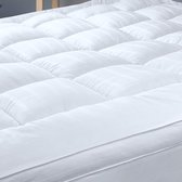 Premium knuffelige matrastopper 90 x 200 cm, zachte matrastopper van 100% katoen, gewatteerde matrasschoonheid met vulling voor zachtheid en bescherming tegen vuil