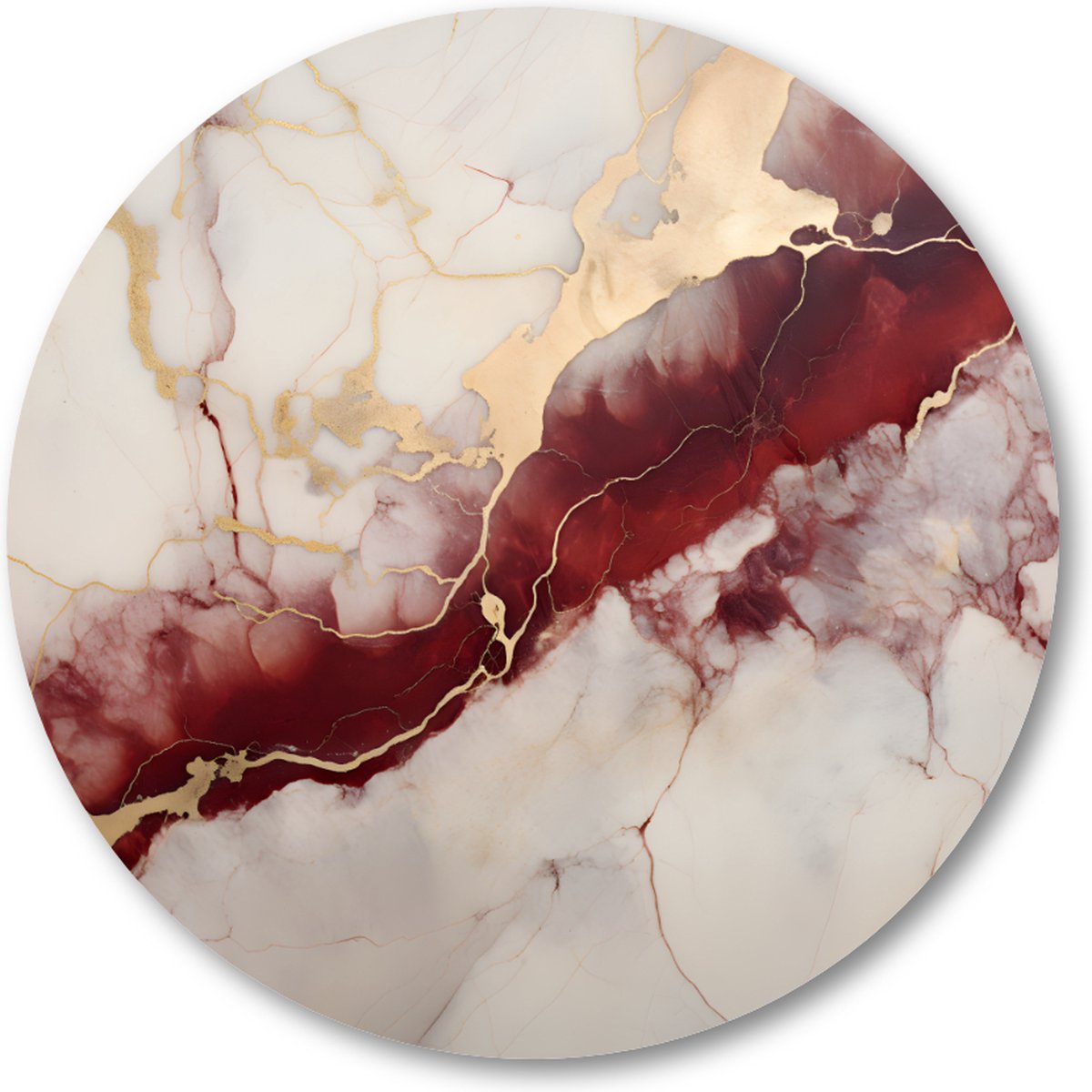 Rose Marble - Muurcirkel Forex 40cm - Wandcirkel voor binnen - Minimalist
