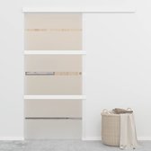 The Living Store Schuifdeur Glaas Mat 102.5 x 205 cm - Zilver