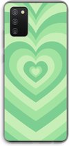 Case Company® - Hoesje geschikt voor Samsung Galaxy A02s hoesje - Hart Groen - Soft Cover Telefoonhoesje - Bescherming aan alle Kanten en Schermrand