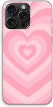 Case Company® - Hoesje geschikt voor iPhone 15 Pro Max hoesje - Hart Roos - Soft Cover Telefoonhoesje - Bescherming aan alle Kanten en Schermrand
