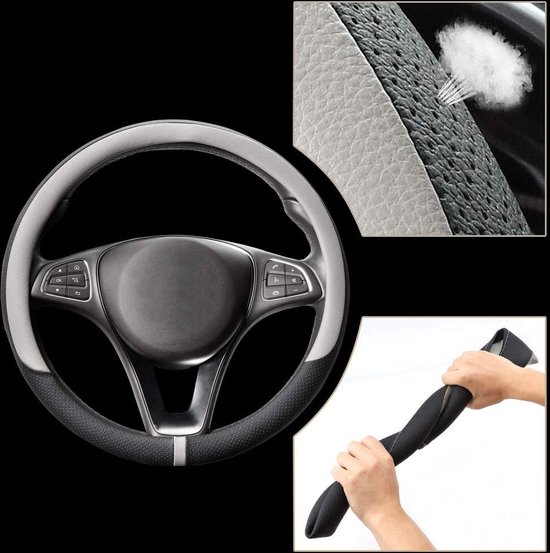 Couvre volant pour voiture, couvre volant en cuir microfibre