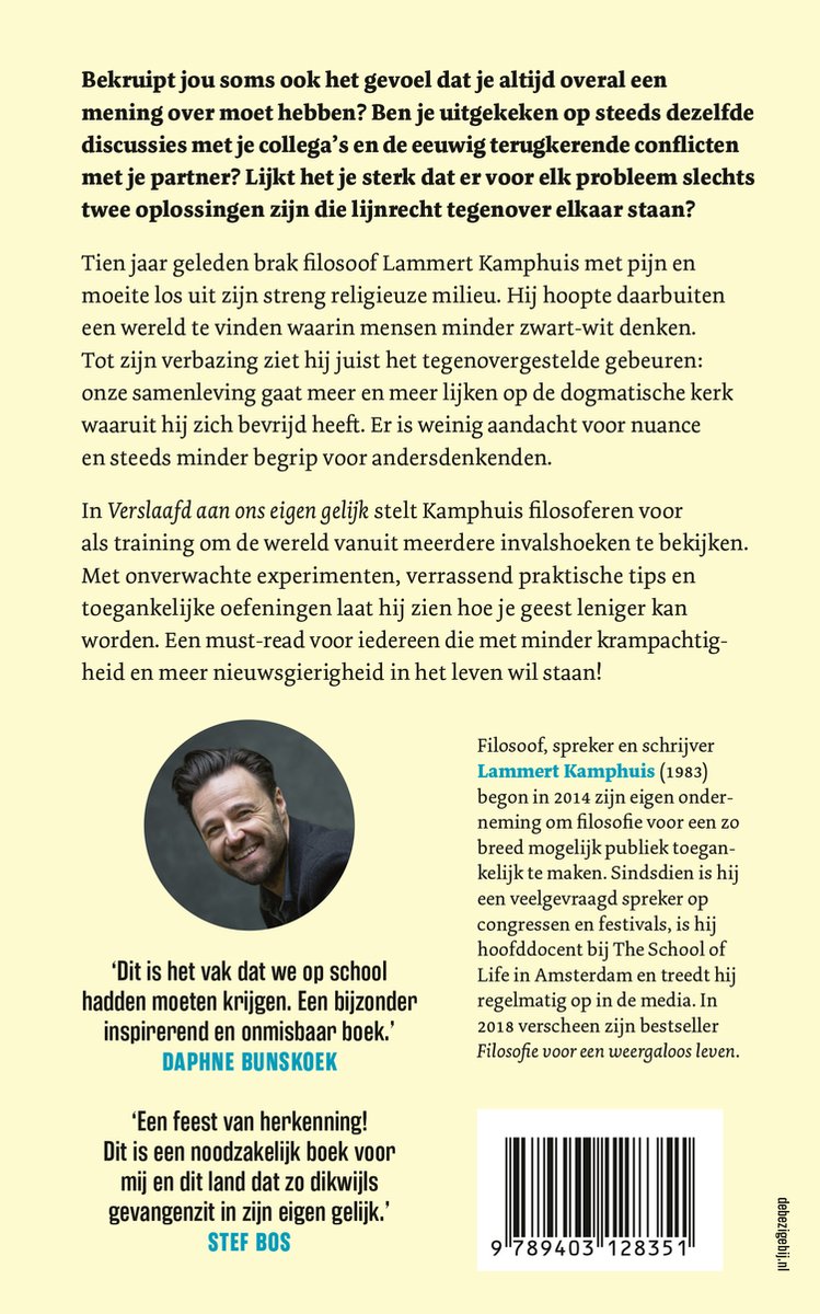 Verslaafd aan ons eigen gelijk - back cover