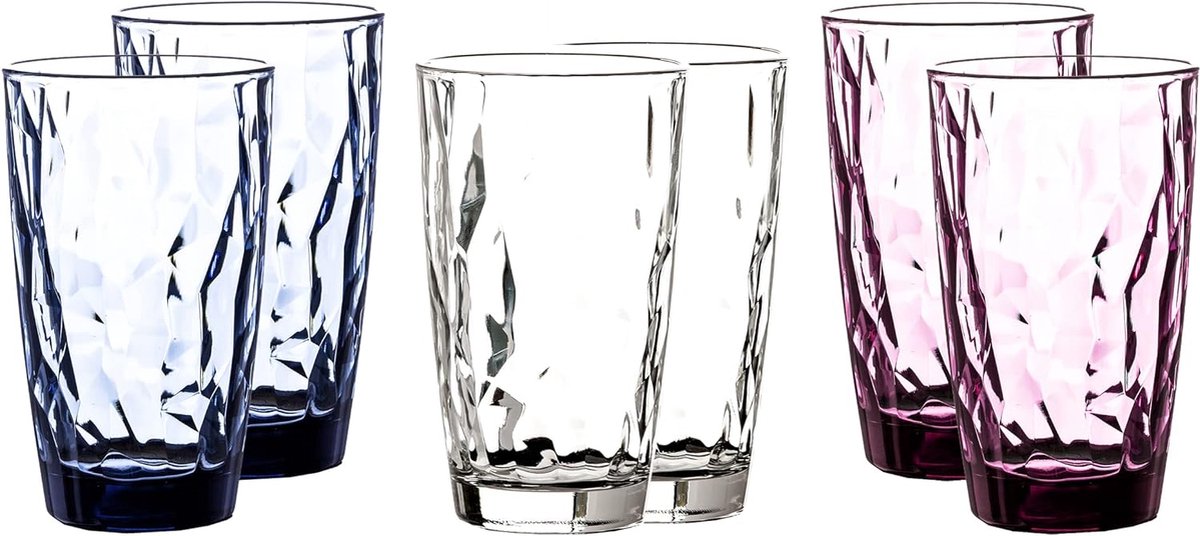 Lot de 6 verres à eau DIAMANT transparent