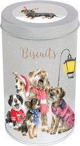 Wrendale Biscuit Tin - Oh Holy Night - Dog - Koekjestrommel - Voorraadblik - Kerst - Christmas tin - Hond
