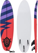 The Living Store Surfplank - Beginners - 170 x 46.8 x 8 cm - XPE - PP - EPS - Blauw - paars - rood