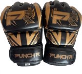 PunchR™ Electric MMA Handschoenen 4 OZ PU Zwart Goud maat XL/XXL