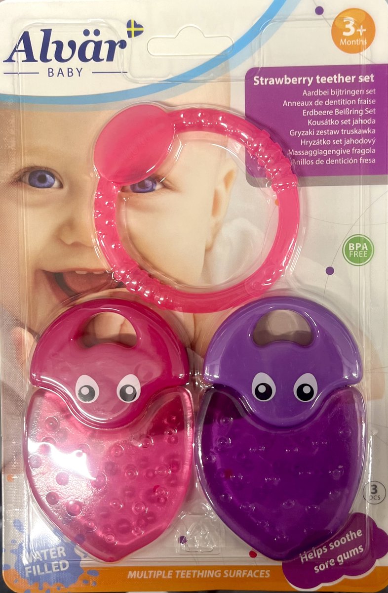 Baby teether set strawberry bijtringen set baby