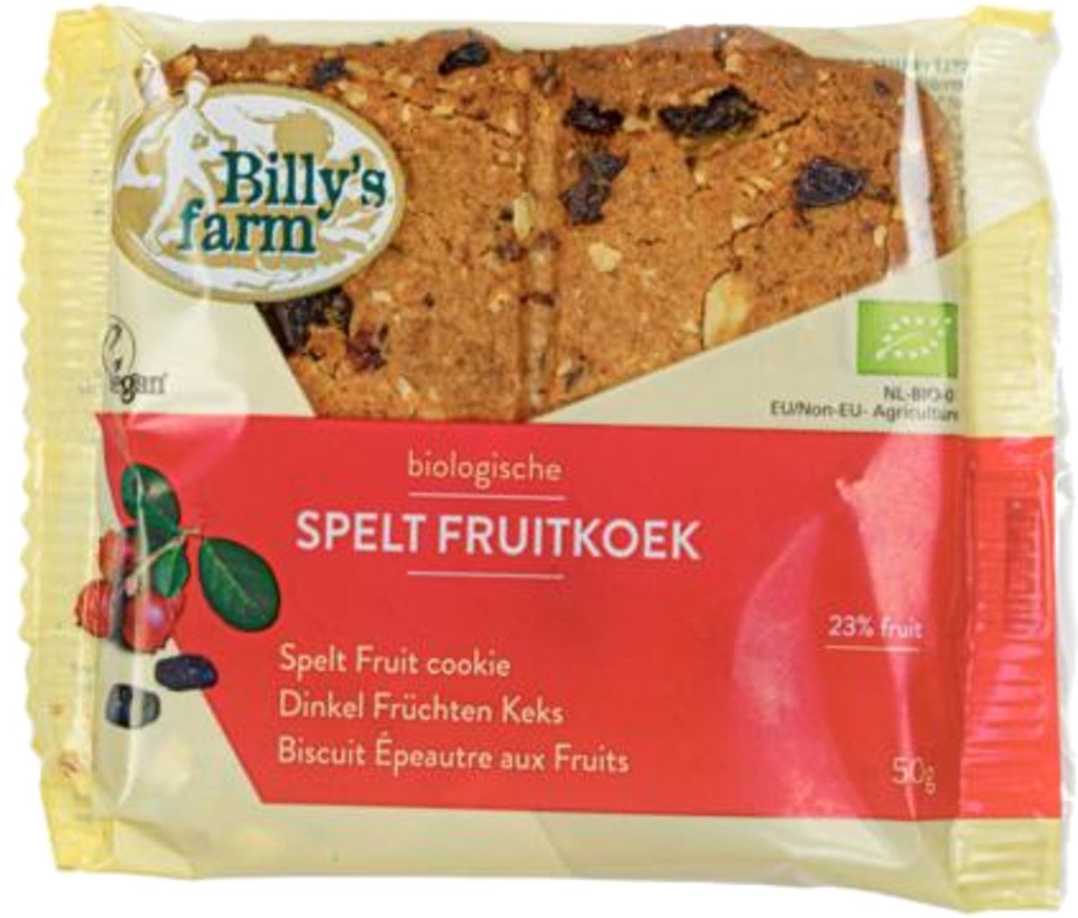 Billy's Farm Spelt fruitkoek 50 gram