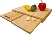 Chefs Cuisine snijplanken - snijplankenset met houder - snijplank hout - snijplank - uitschuifbare delen