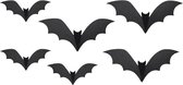 PartyDeco Halloween thema hangende vleermuizen - 6x - zwart - papier - 19-29 cm