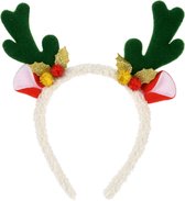 Christmas Decoration kerst diadeem/haarband - rendier gewei - groen