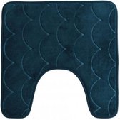 Urban Living Badkamerkleedje/wc badmat tapijt - memory foam - donkerblauw - 49 x 49 cm
