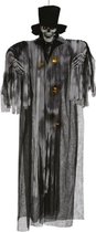 Fiestas Horror decoratie skelet spook bruidegom pop - hangend - met licht -180 cm - Halloween hangdecoratie