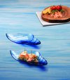 Pasabahce Marine Batik – Blue Glass Visborden – Set van 2 – 21cm