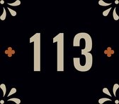 Huisnummerbord nummer 113 | Huisnummer 113 |Zwart huisnummerbordje Plexiglas | Luxe huisnummerbord