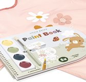 Little Dutch verfboek met bijpassende knutselschort Little Pink Flowers - creatief speelgoed - peuter kleuter verven - Bambolino Toys
