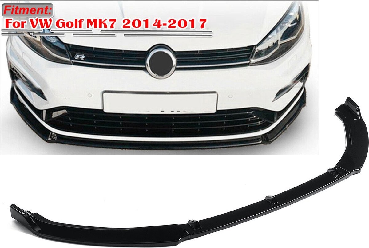 Voorspoilers Front Lip Splitter Spoiler - voor VW Golf MK7 2014-2017 - Glanzend Zwart