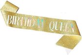 Birthday Queen sjerp deLuxe goud glitter - sjerp - verjaardag - birthday queen - goud - sarah