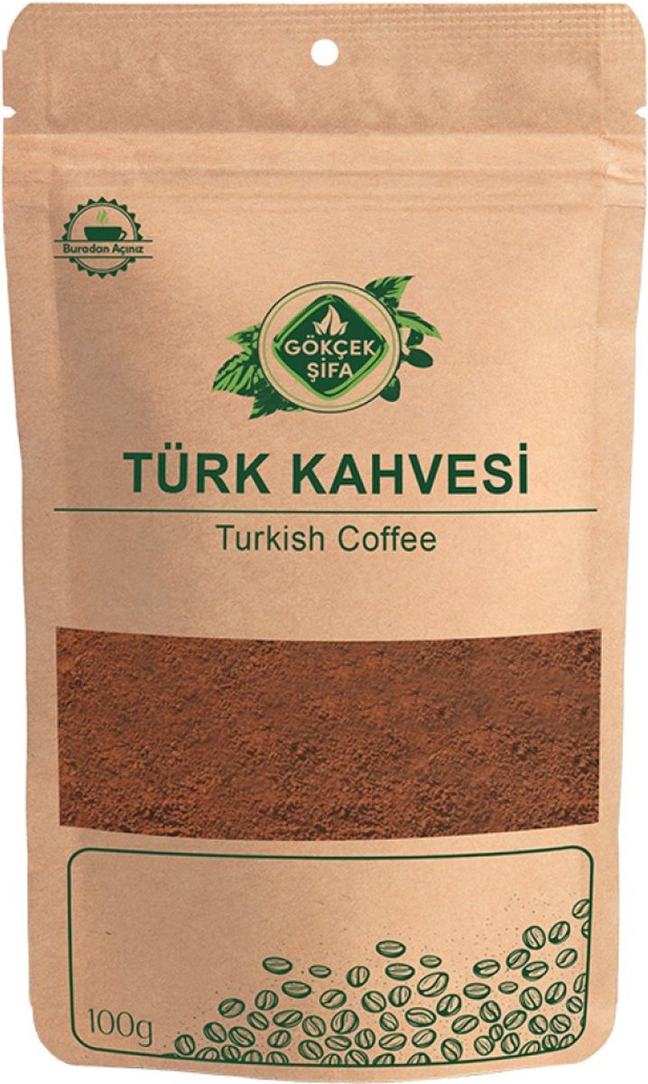 TURKSE KOFFIE - Natuurlijke Formule met Kruidenextract - 100 gr - Maagvriendelijk - Bevat Geen Chemische/Synthetische Additieven - Turkish Coffee